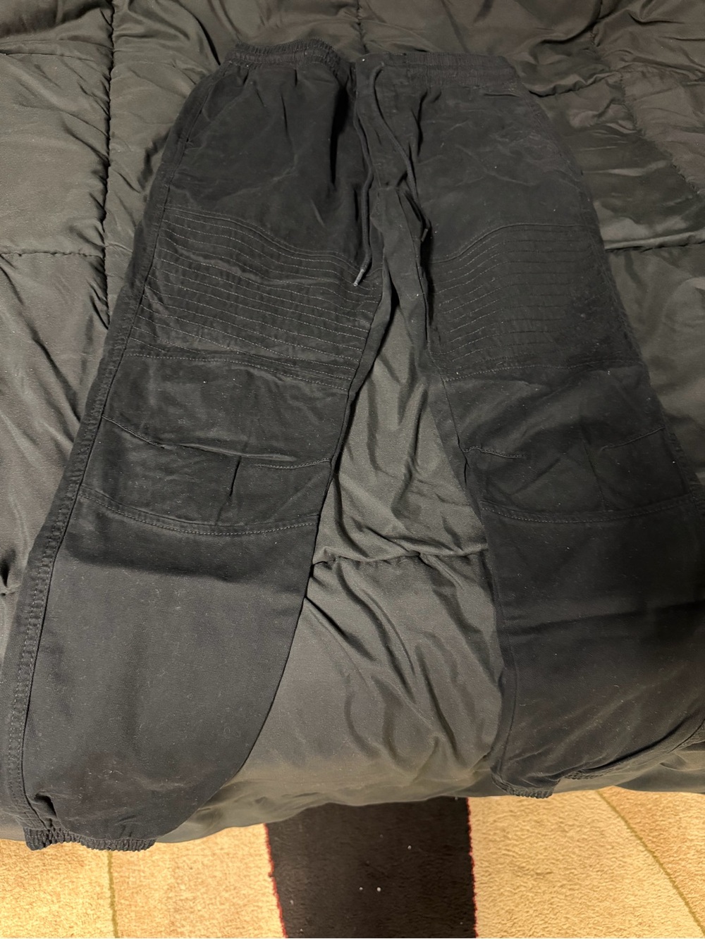 American Rag Black Quilted Knee Joggers